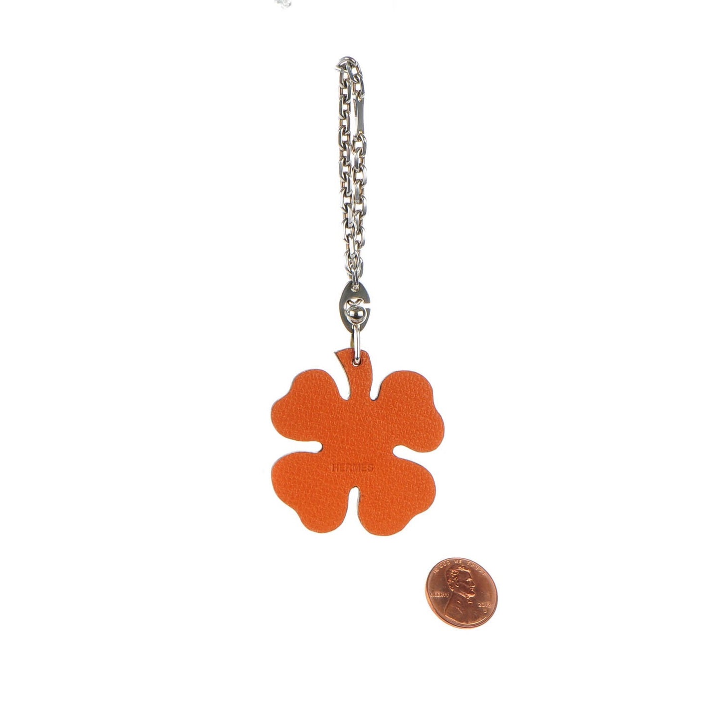 Chévre Mysore Lucky Clover Key Chain Bag Charm Vert Anis Orange