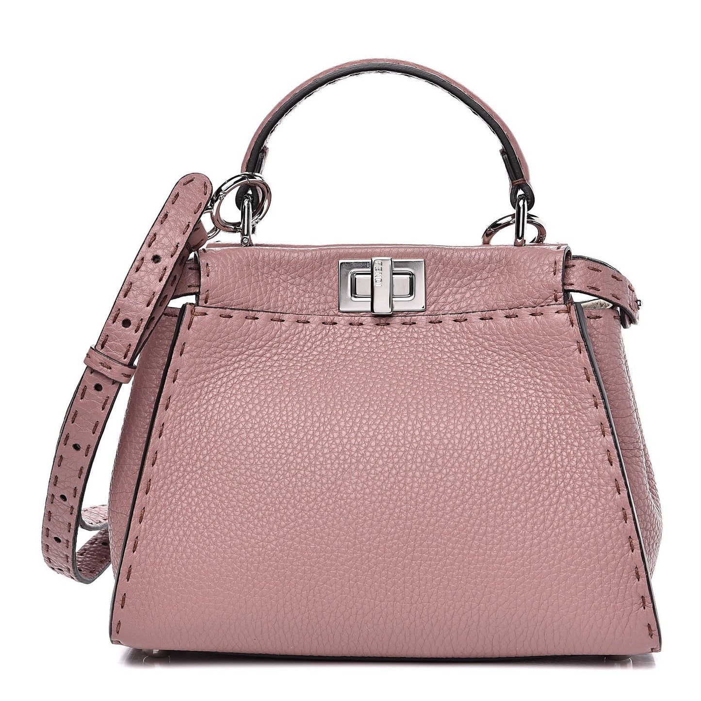 Cuoio Romano Selleria Bi-Color Mini Peekaboo Iconic Satchel English Rose Camelia