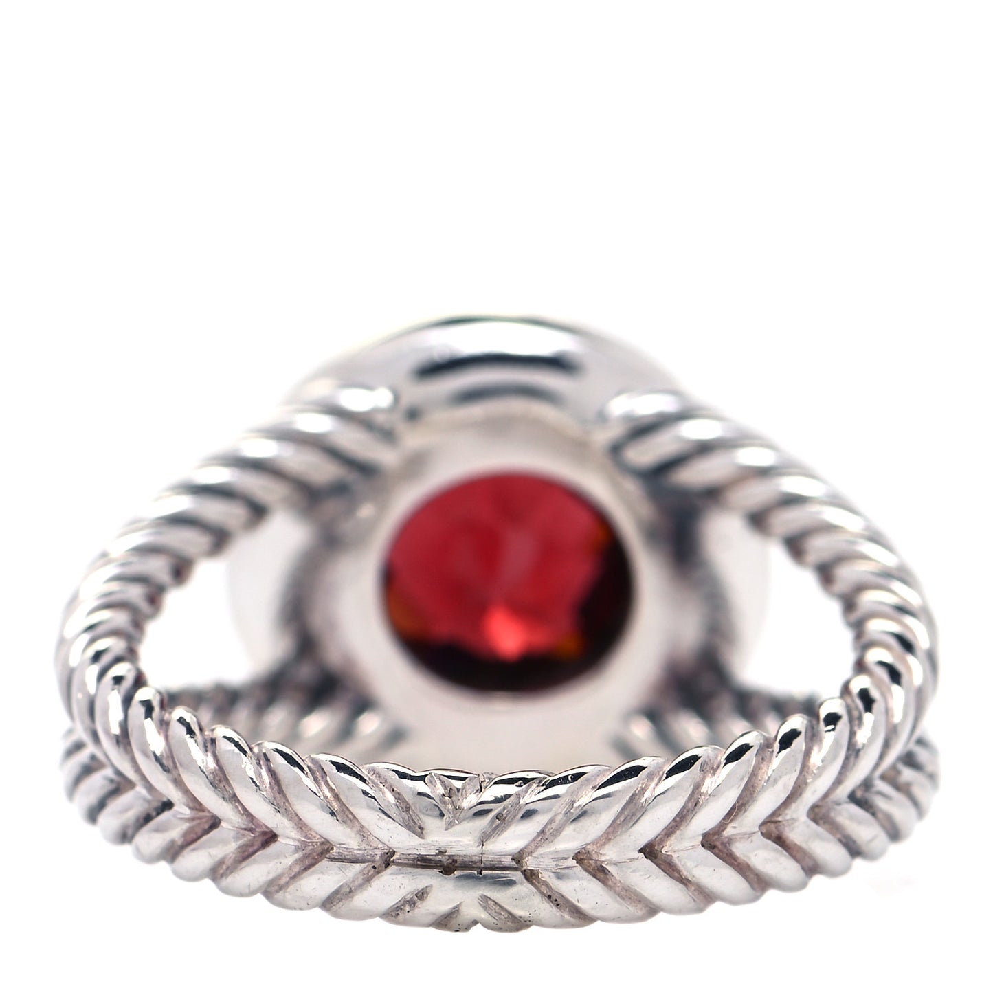 Sterling Silver Diamond Garnet 8mm Petite Cerise Ring 49 5
