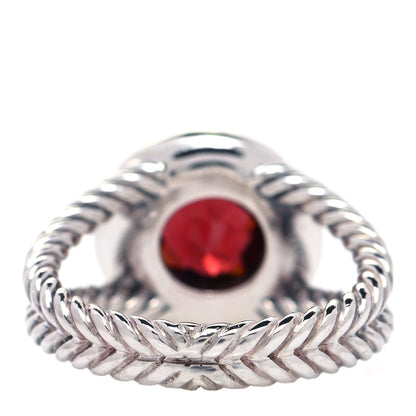 David Yurman Sterling Silver Diamond Garnet 8mm Petite Cerise Ring 49 5 3 of 4