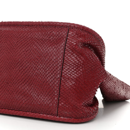 Proenza Schouler Calfskin Snakeskin Embossed Large Ruched Tote Bordeaux 11 of 11
