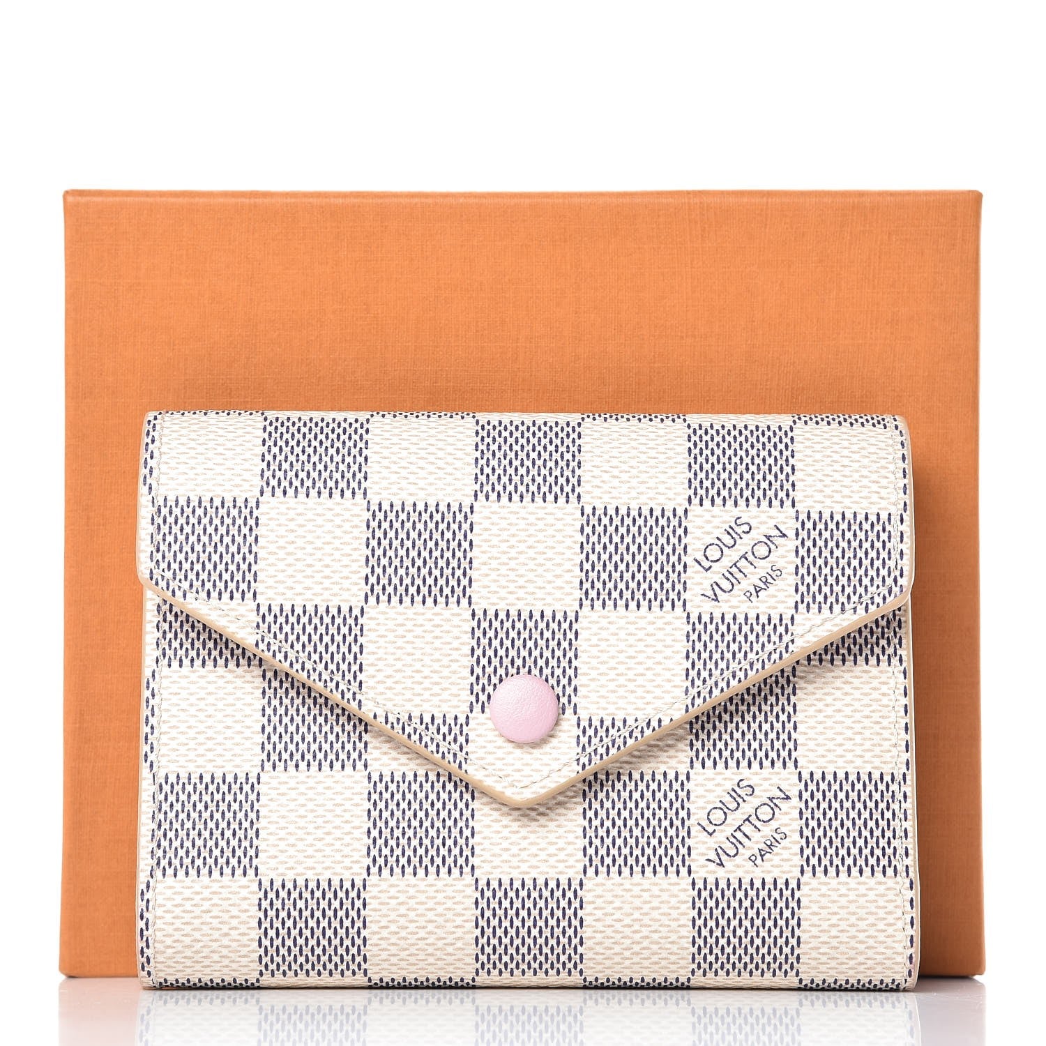 Louis Vuitton Damier Azur Victorine Wallet Rose Ballerine 8 of 8