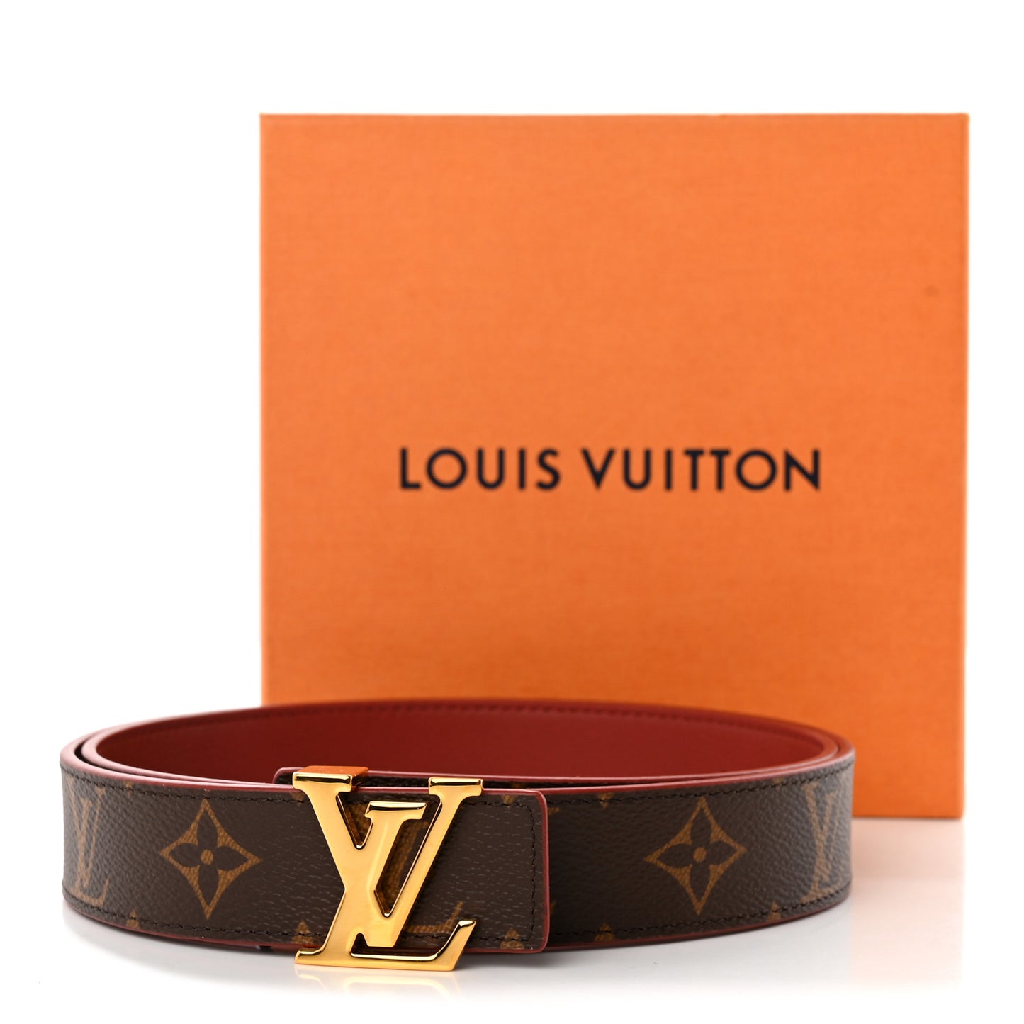 Calfskin Monogram 30mm LV Initiales Reversible Belt 85 34 Fuschia