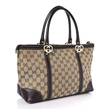 Gucci Monogram Small Lovely Heart Tote Dark Brown 2 of 8