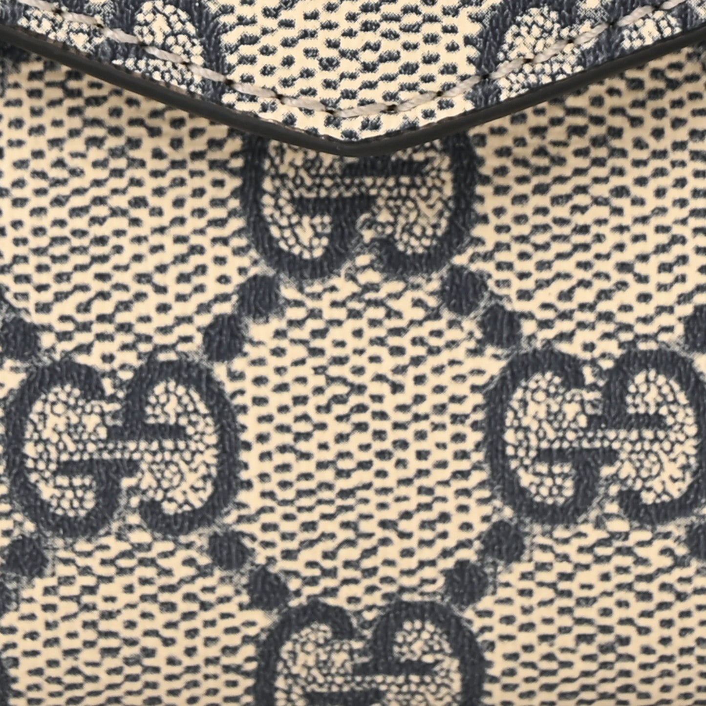 GG Supreme Monogram Textured Dollar Calfskin Web Mini Ophidia Envelope Shoulder Bag Beige Blue
