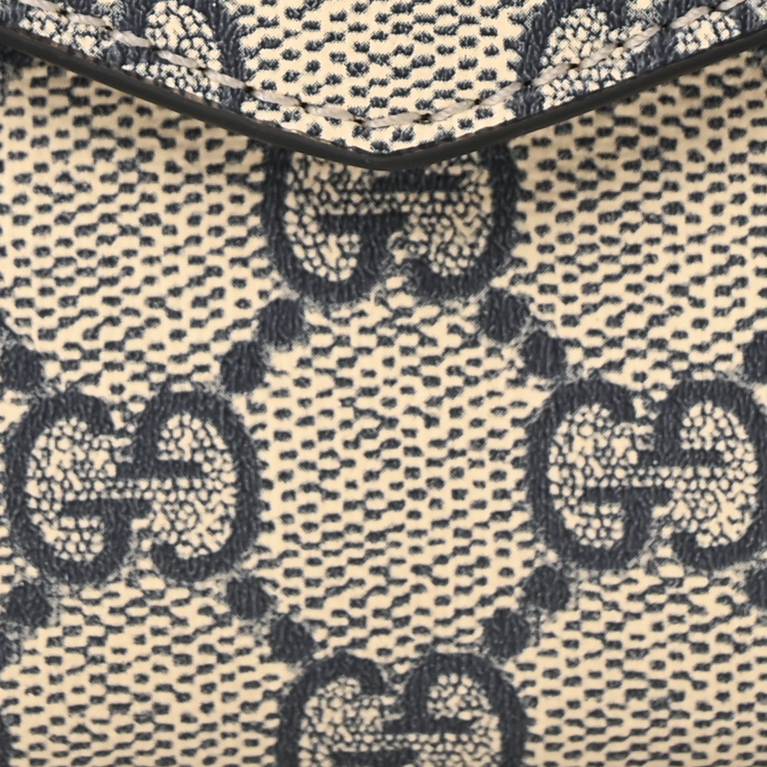 Gucci GG Supreme Monogram Textured Dollar Calfskin Web Mini Ophidia Envelope Shoulder Bag Beige Blue 7 of 9