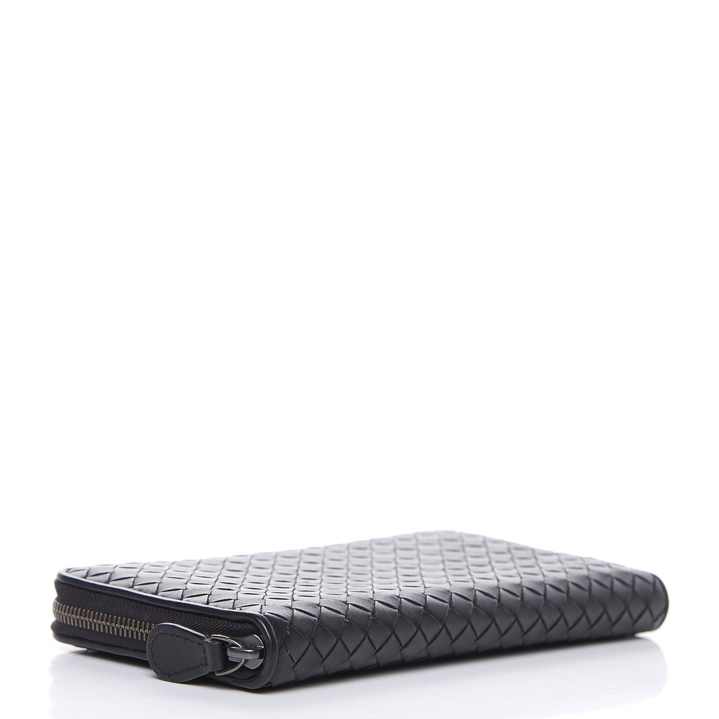 Nappa Intrecciato Zip Around Wallet Black