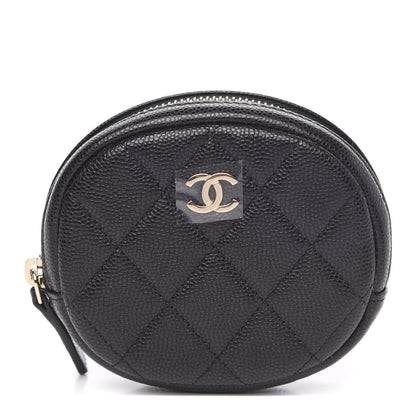 Chanel Caviar Quilted Zip Around Classic Coin Purse Black 1 of 8