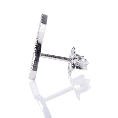 Tiffany 18K White Gold Diamond T Smile Earrings 4 of 5
