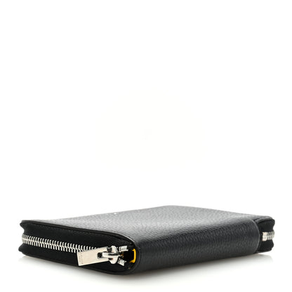 Celine Drummed Calfskin Zip Around Multifunction Wallet Black Citron 4 of 6