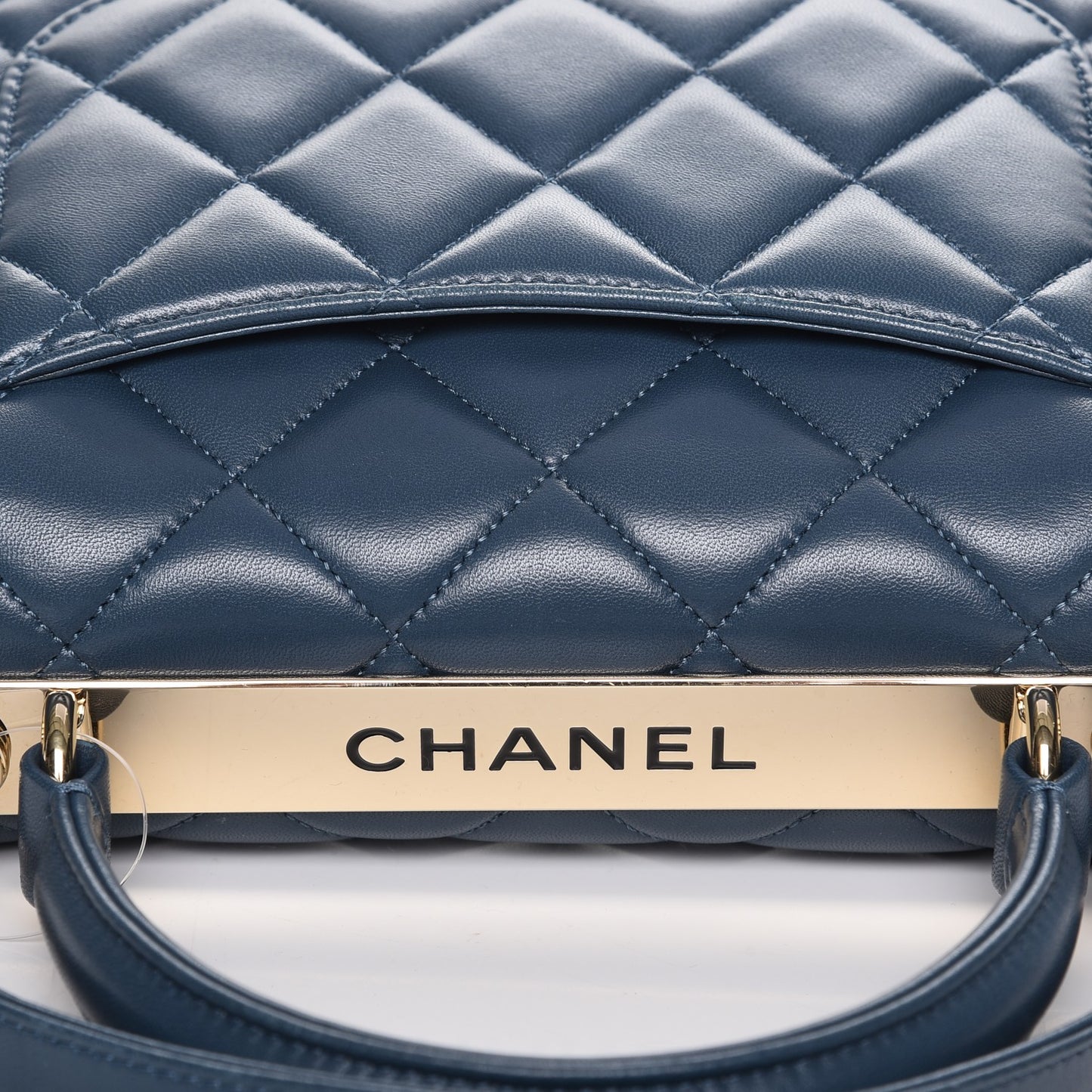 Lambskin Quilted Small Trendy CC Flap Dual Handle Bag Blue