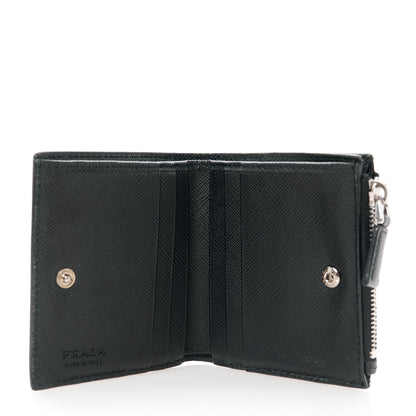 Prada Saffiano Small Compact Wallet Black 7 of 9