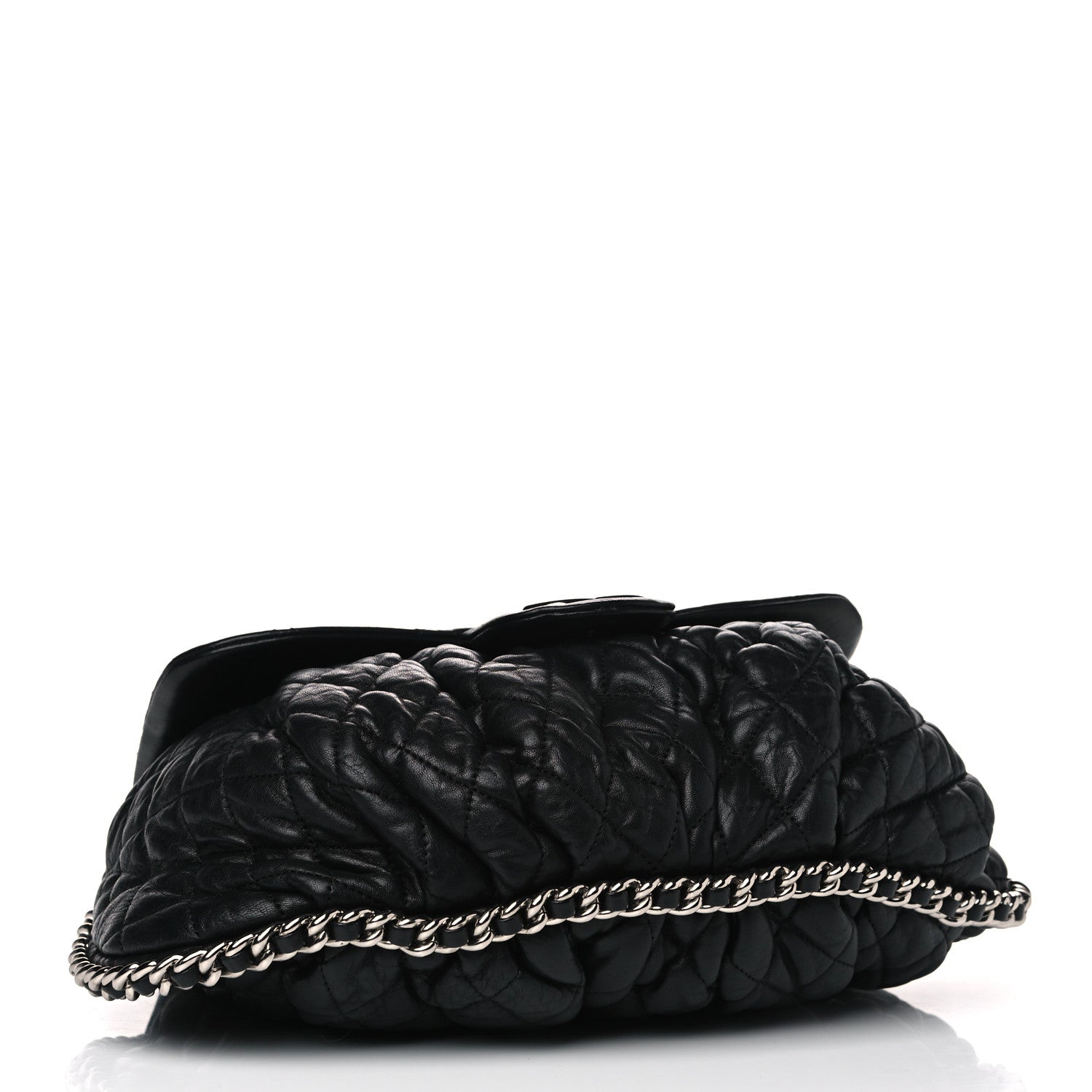 Chanel Washed Lambskin Quilted Large Chain Around Messenger Black 3 of 7