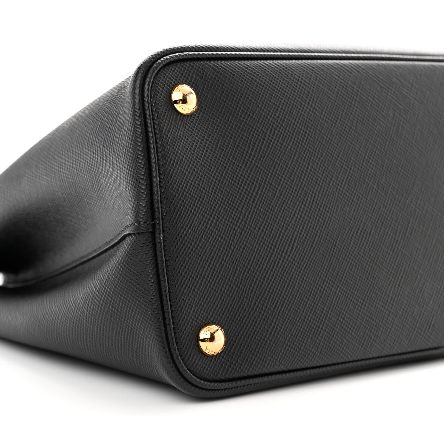 Prada Saffiano Cuir Crocodile Medium Double Bag Black 8 of 10