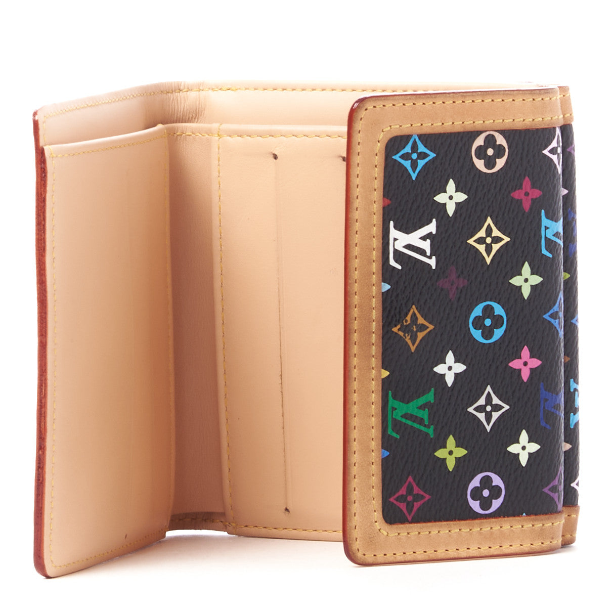Louis Vuitton Monogram Multicolor Porte-Monnaie Billets Wallet Black 6 of 7