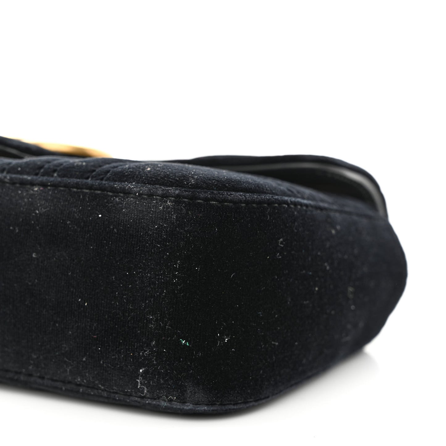 Velvet Matelasse Mini GG Marmont Shoulder Bag Black