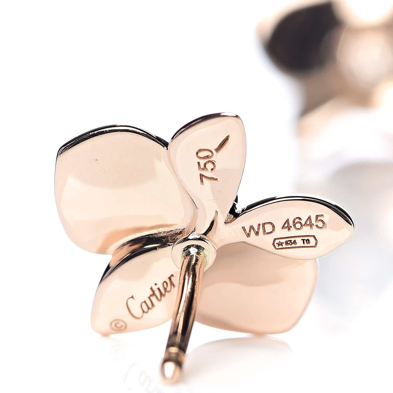 Cartier 18K Pink Gold Diamond Caresse D'Orchidees Par Earrings 5 of 6