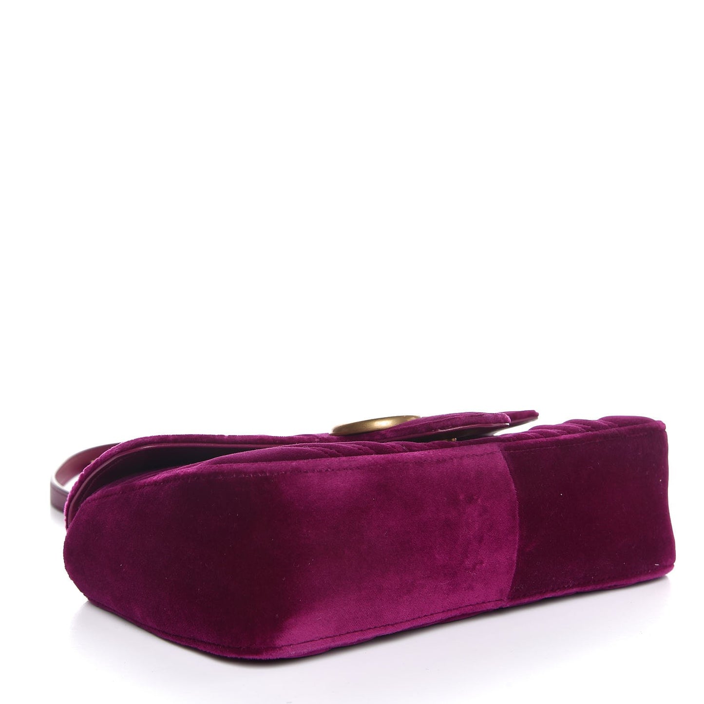 Velvet Matelasse Small GG Marmont Shoulder Bag Fuchsia Violet Cyclamen