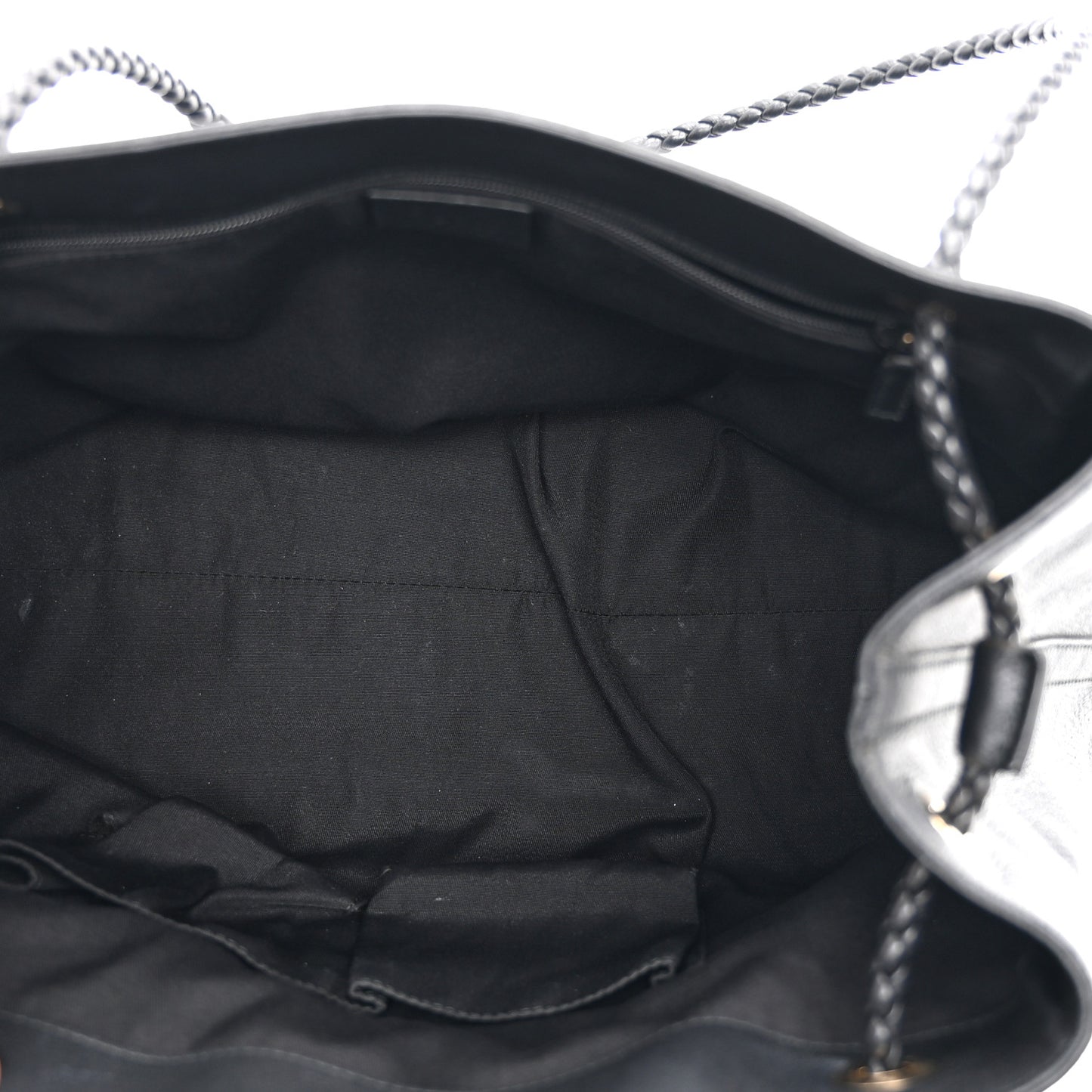 Calfskin Medium Braided Handle Gifford Tote Black