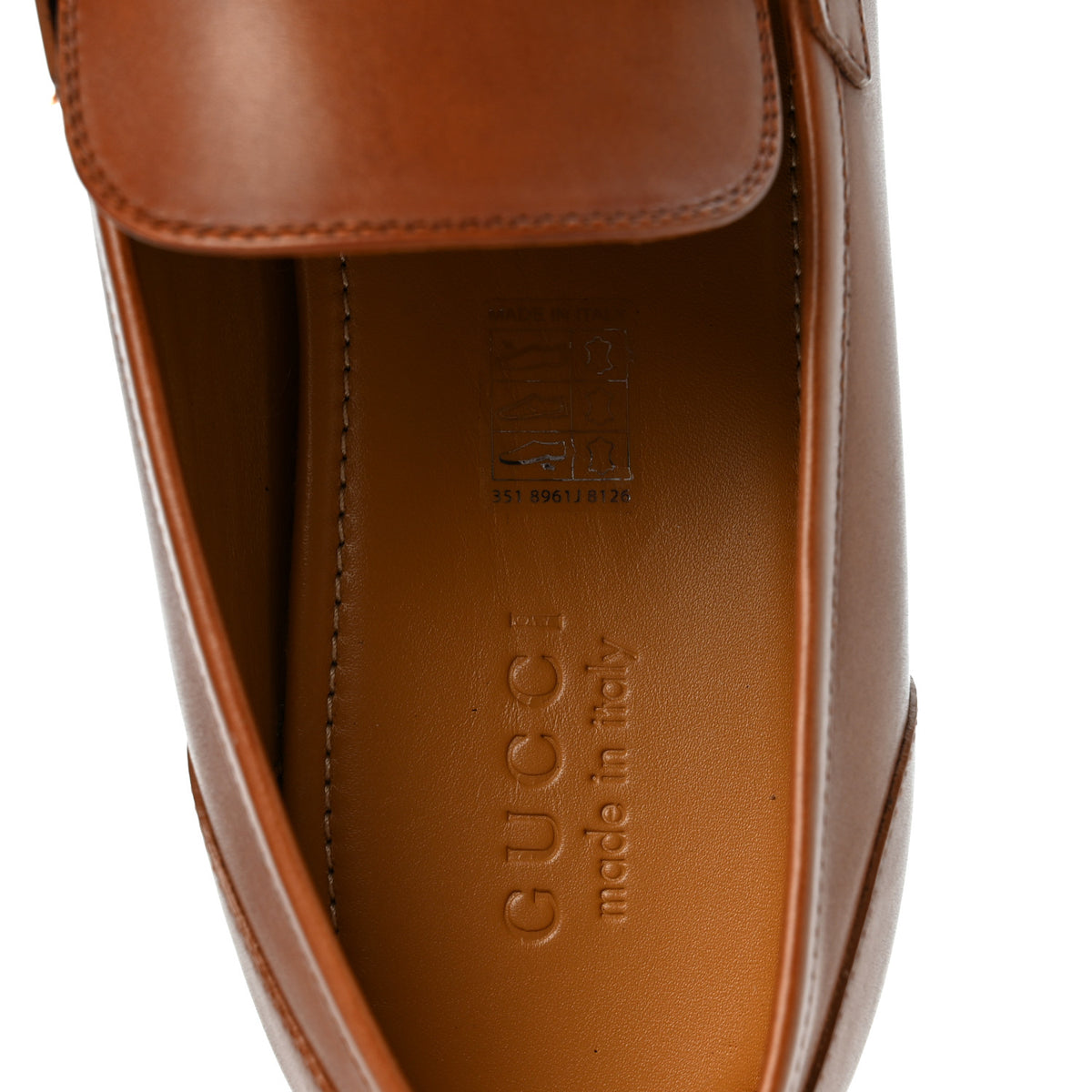 Gucci Betis Glamour Calfskin Horsebit Mens Jordaan Loafers 11 Brown 7 of 10