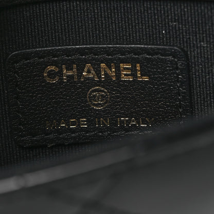 Chanel Patent Quilted Chain Around Heart Mini Chain Flap Black 6 of 12