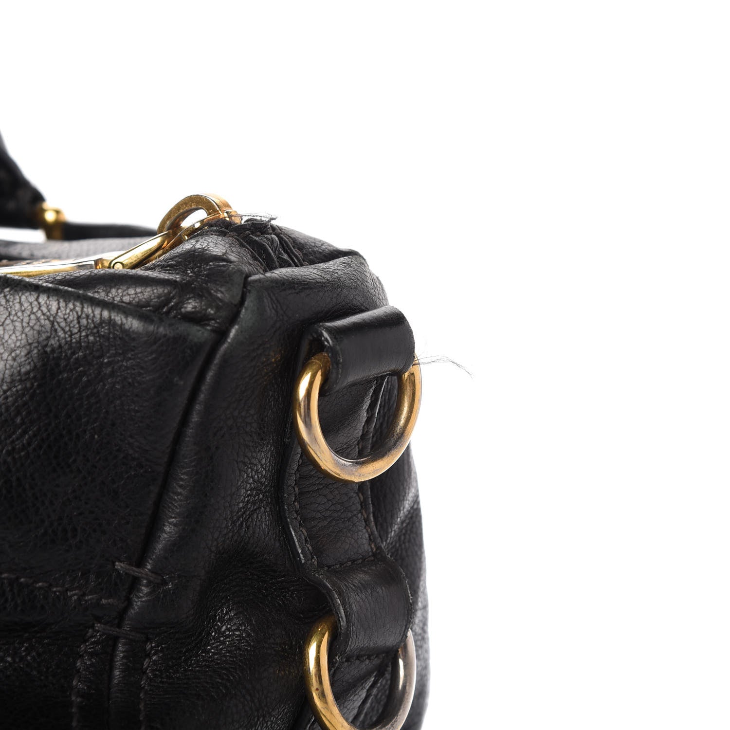 Prada Glace Calf Extra Wide Tote Black 16 of 17