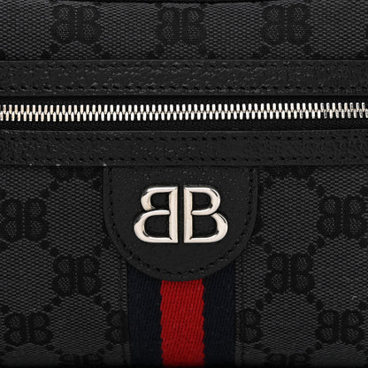 Gucci X BALENCIAGA BB Monogram Web Mini Ophidia Shoulder Bag Black 8 of 10