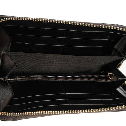 Saint Laurent Leather Muse Zip Around Wallet Brown 6 of 9