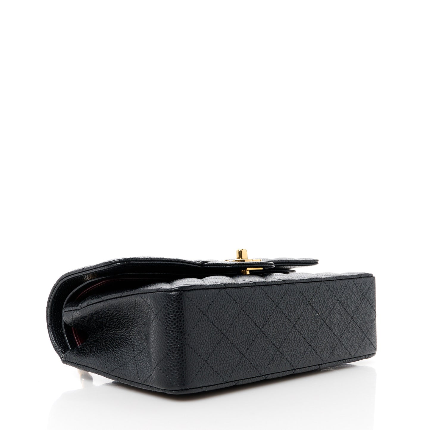 Caviar Quilted Small Double Flap Black