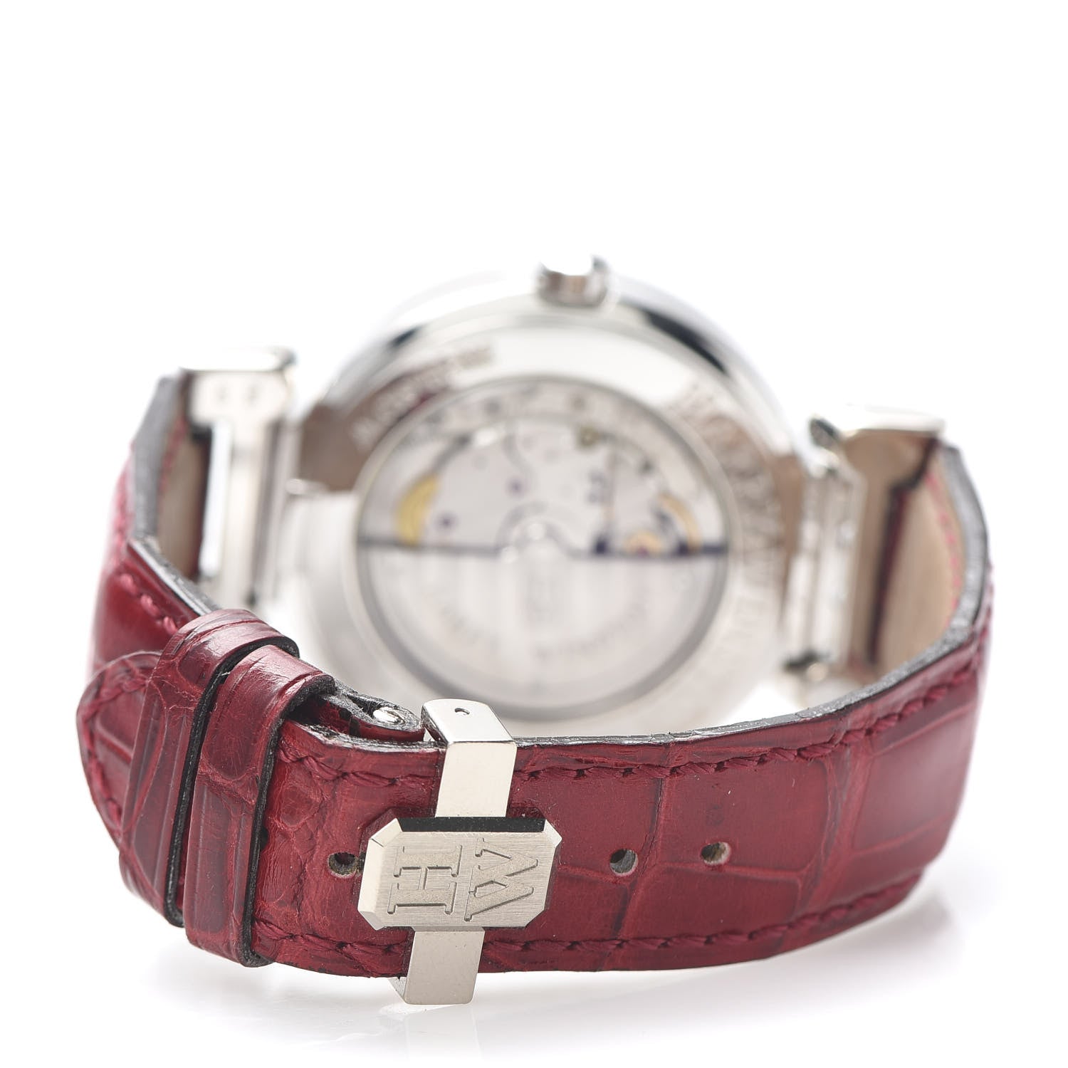 Harry Winston 18K White Gold Alligator 37mm Premier Excenter Automatic Watch 4 of 9