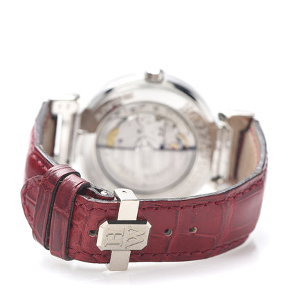 Harry Winston 18K White Gold Alligator 37mm Premier Excenter Automatic Watch 4 of 9