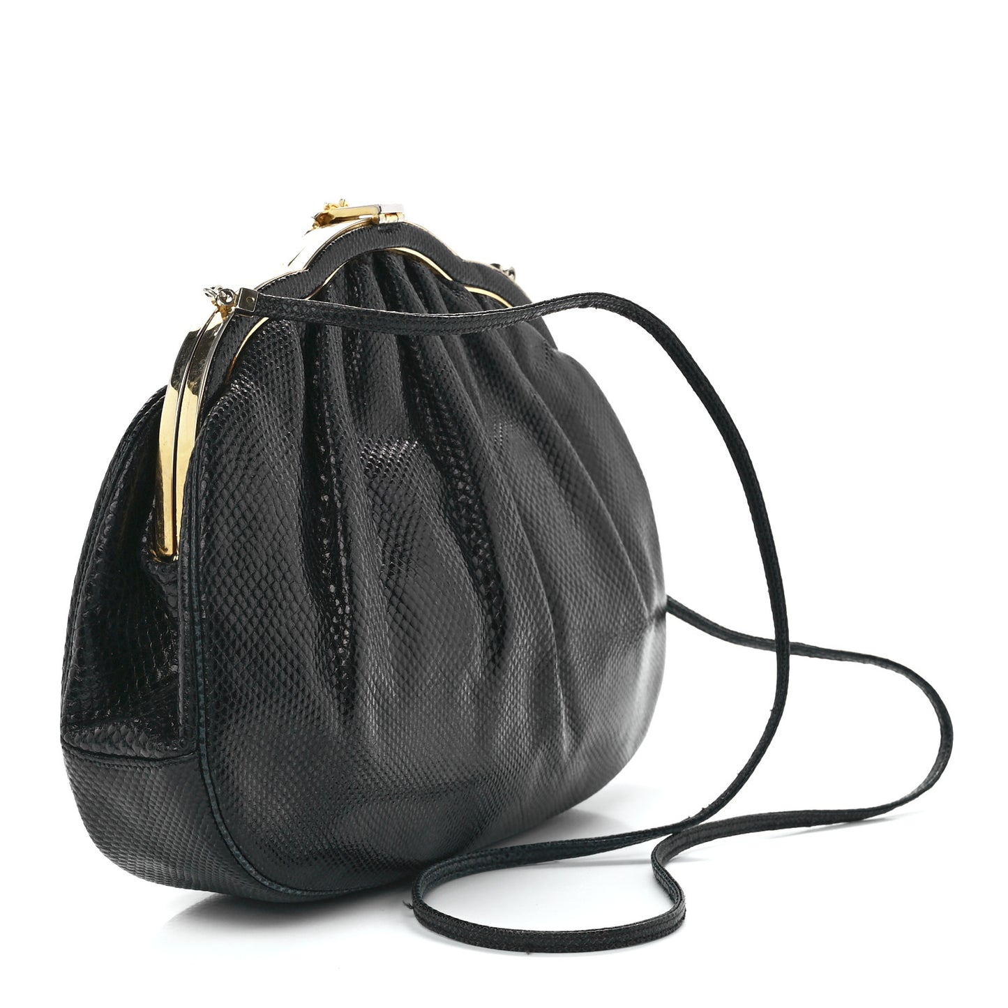Snakeskin Crystal Evening Bag Black