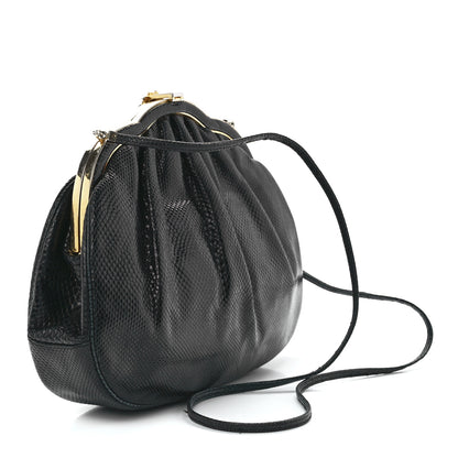 Judith Leiber Snakeskin Crystal Evening Bag Black 4 of 14