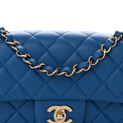 Chanel Lambskin Quilted Mini Rectangular Flap Blue 8 of 10