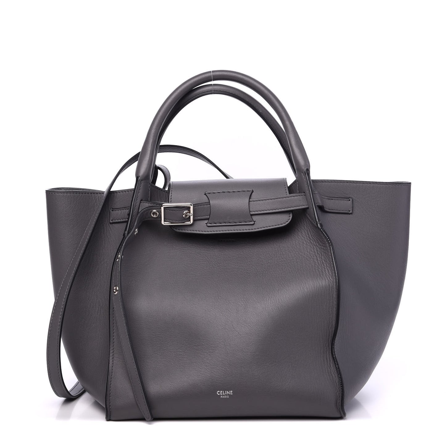 Supple Calfskin Small Big Bag Medium Grey