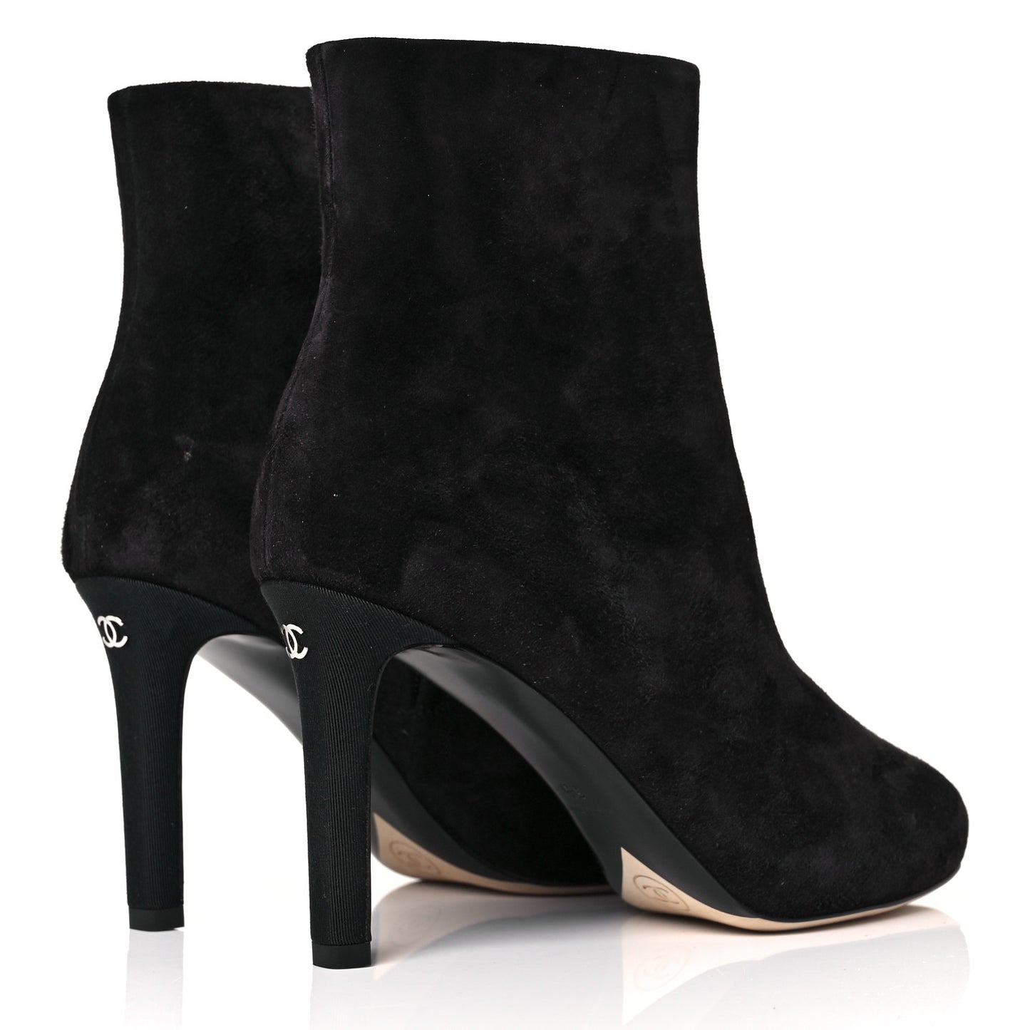 Suede Grosgrain CC Short Boots 35 Black
