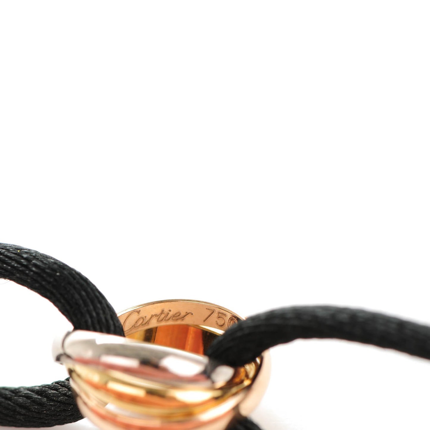 18K Pink Yellow White Gold Trinity Adjustable Cord Bracelet