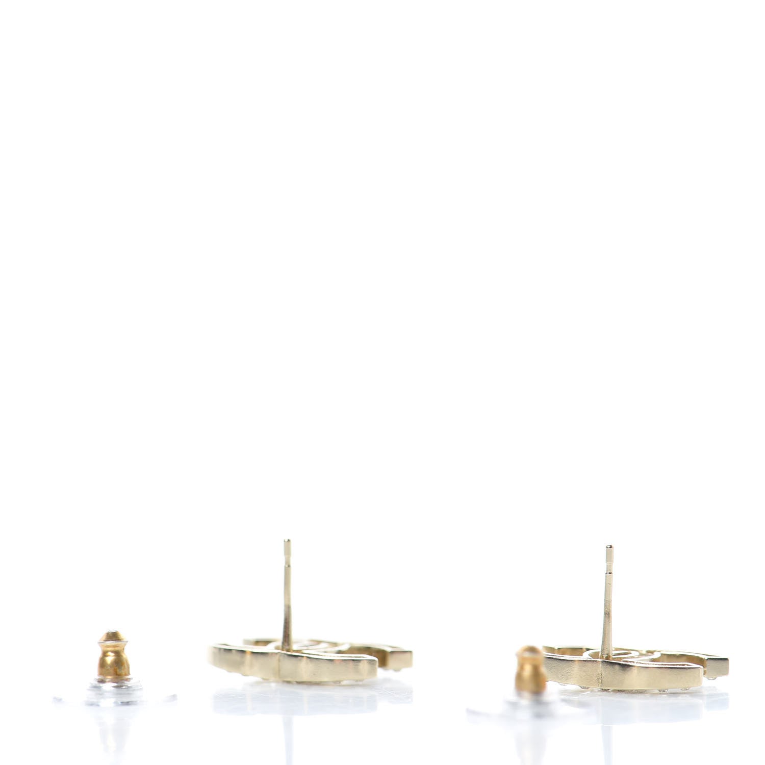Chanel Crystal CC Large Earrings Gold 3 of 5