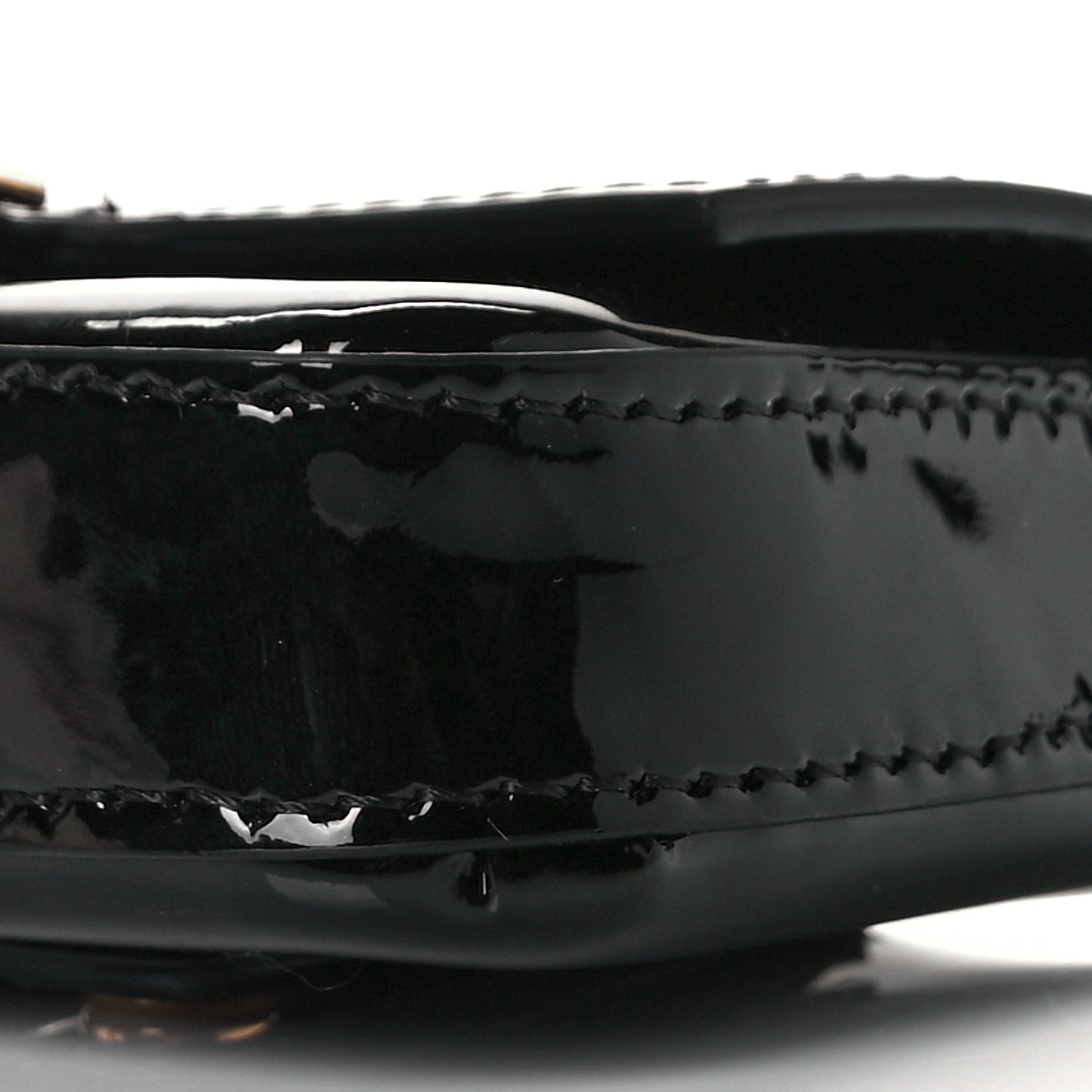 Vitello Vernice Mou Nano Baguette Belt Charm Black