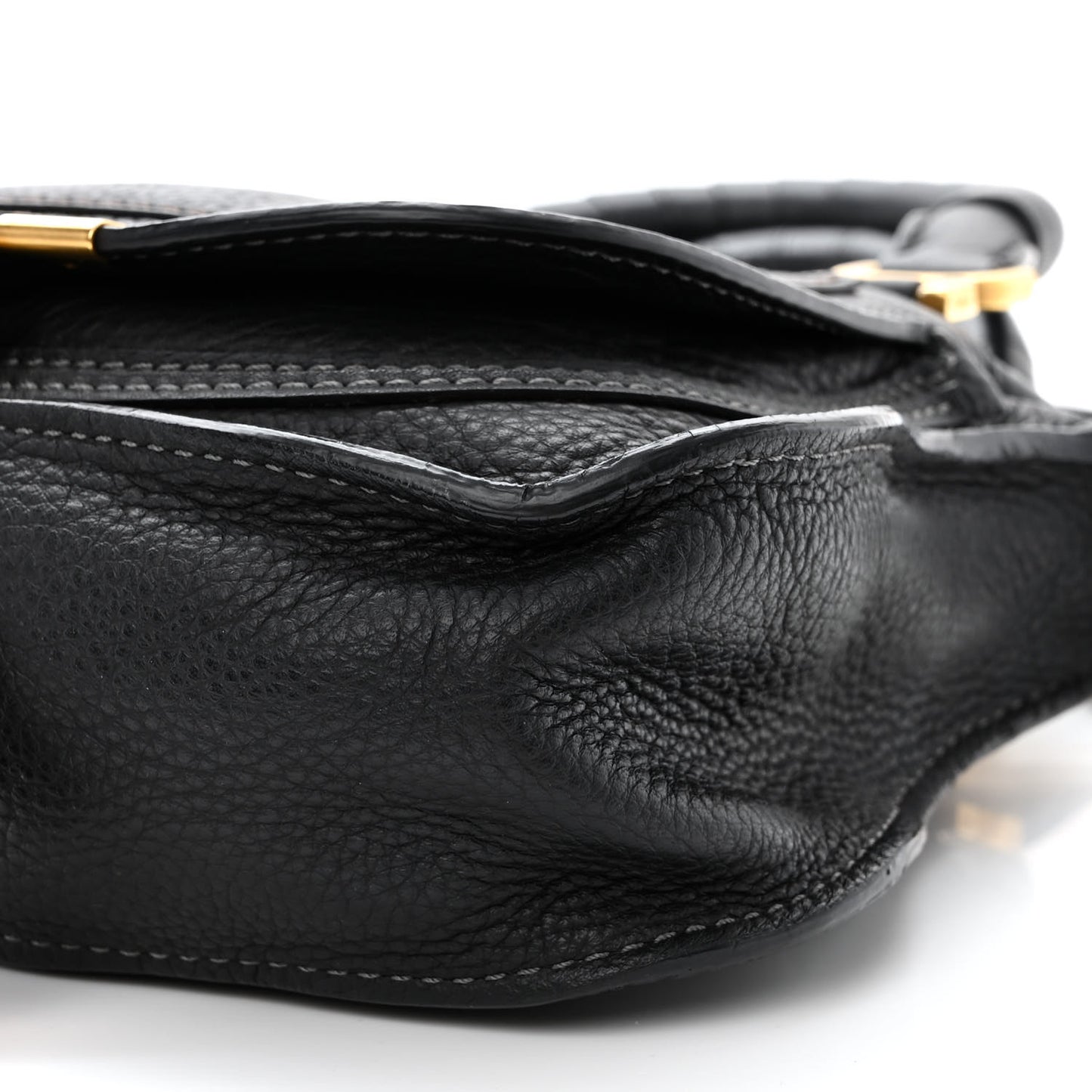 Calfskin Small Marcie Satchel Black