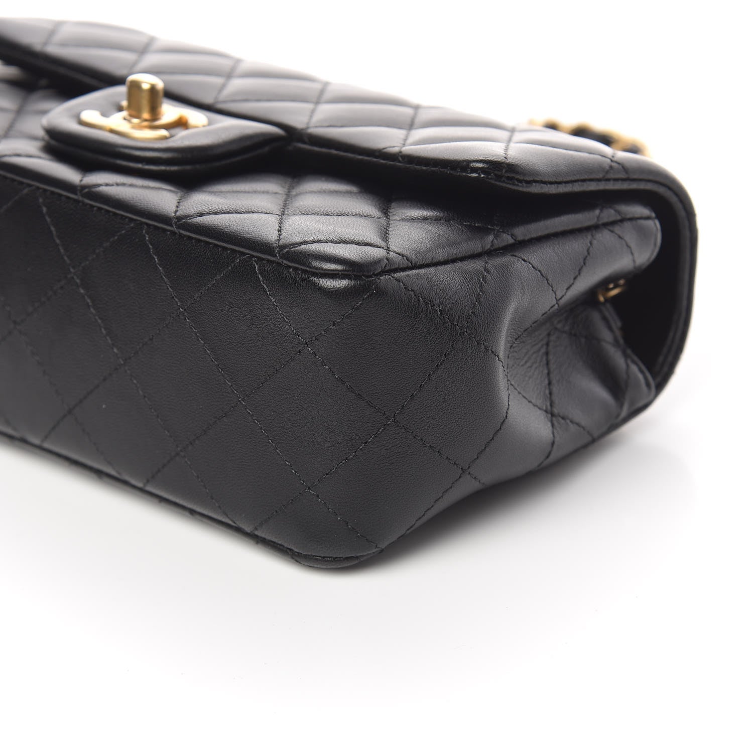 Chanel Lambskin Quilted Mini Rectangular Flap Black 6 of 11