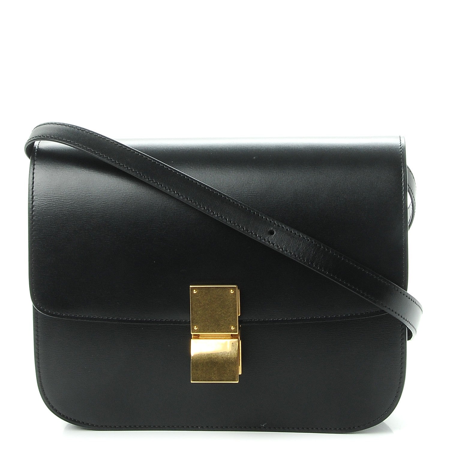 Celine Box Calfskin Medium Classic Box Flap Bag Black 1 of 8