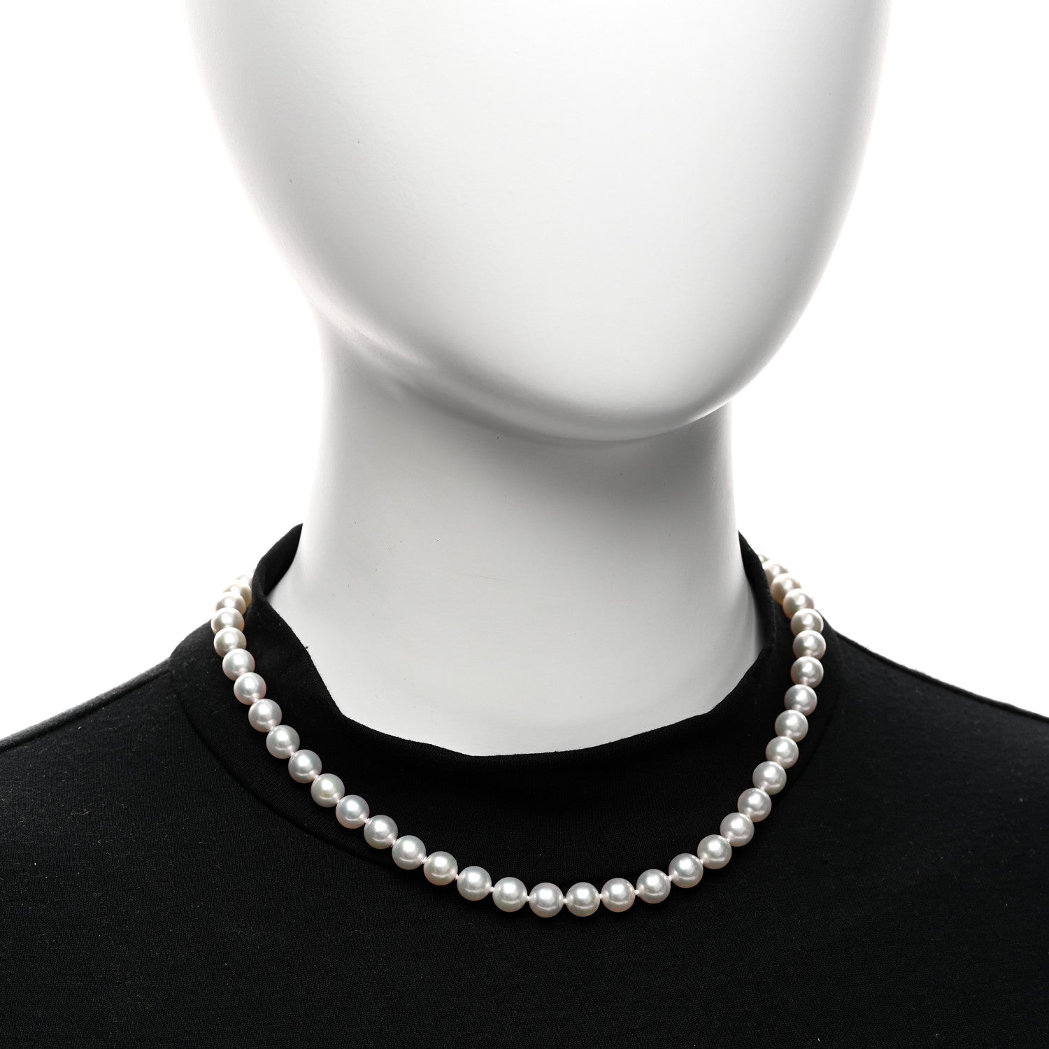 Tiffany 18K White Gold Akoya Cultured Pearl 7-7.5mm Essential Necklace 2 of 5