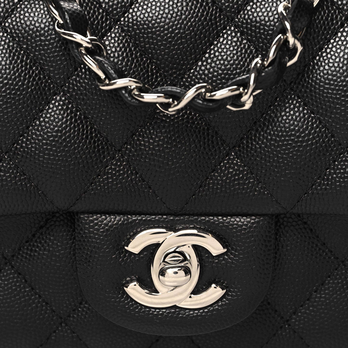 Caviar Quilted Mini Rectangular Flap Black