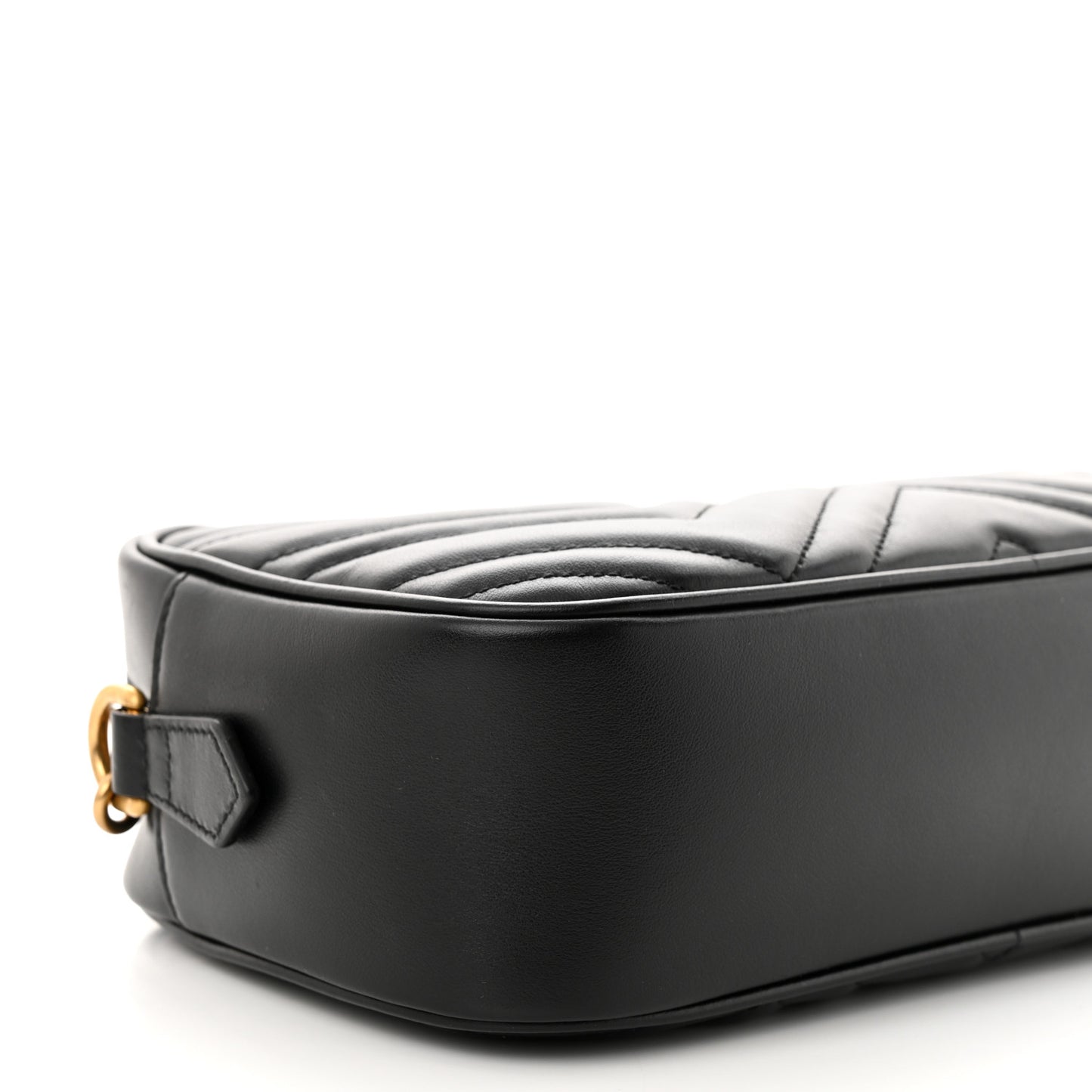 Calfskin Matelasse Small GG Marmont Chain Shoulder Bag Black