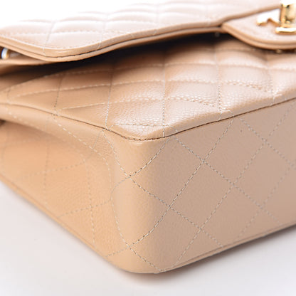 Chanel Caviar Quilted Medium Double Flap Beige Clair 9 of 11