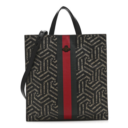 Gucci GG Supreme Monogram Caleido Web Vertical Tote Black 1 of 12