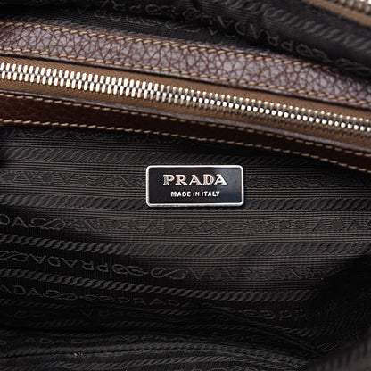 Prada Vitello Daino Embossed Logo Bowler Bruciato 5 of 15