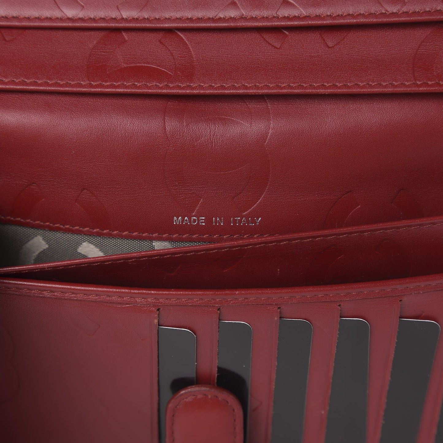 Calfskin Quilted Cambon Long Double Wallet Red
