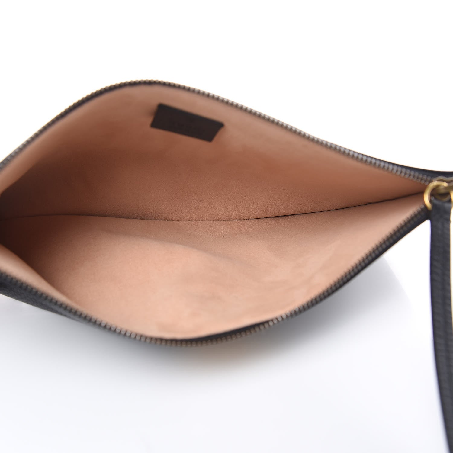 Gucci Pebbled Calfskin Butterfly Zip Pouch Black 5 of 7